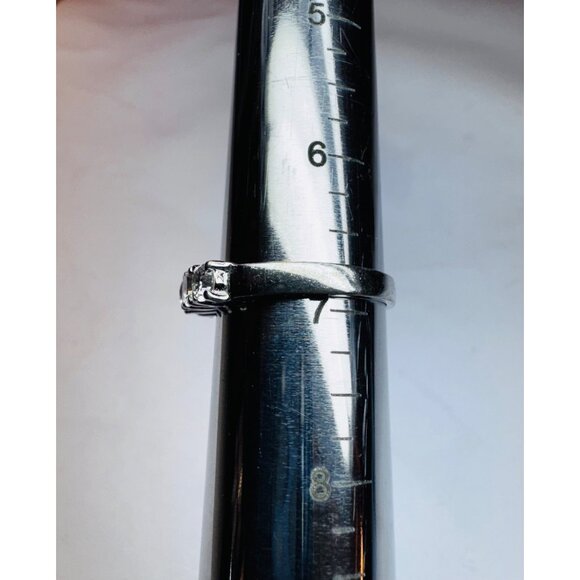 Vintage 925 Sterling Silver Five Stone CZ Band Ring Size 6.75 Estate Jewelry - Picture 7 of 11